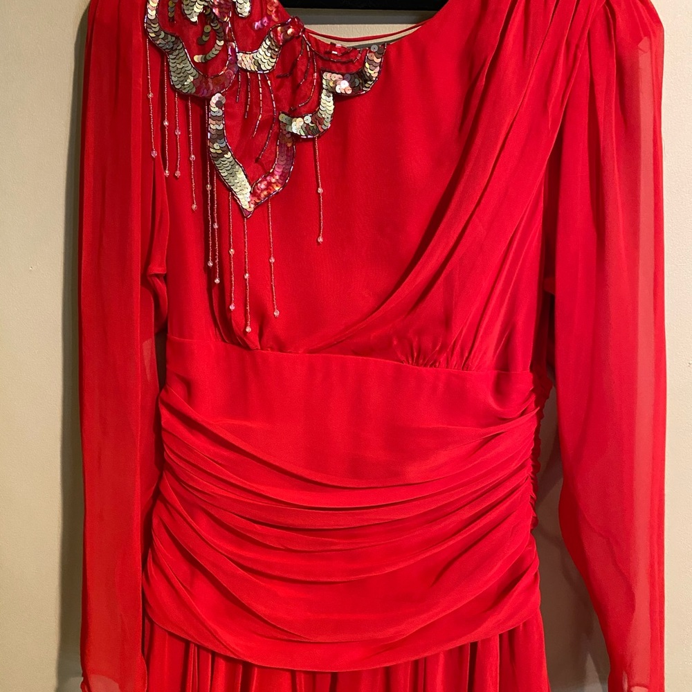 Authentic 80’s Red Sequin cocktail dress
